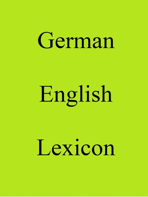 Title details for German English Lexicon by Trebor Hog - Available